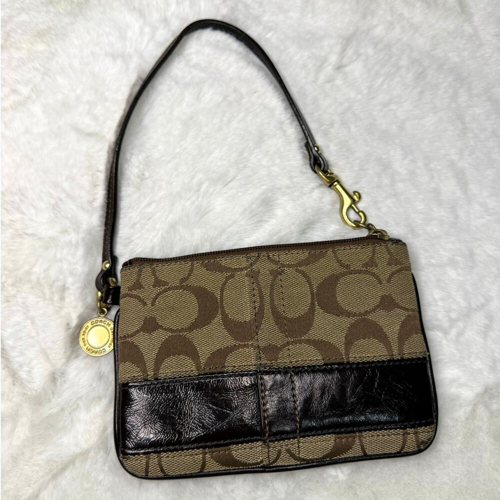 y2k COACH Legacy Stripe Wristlet